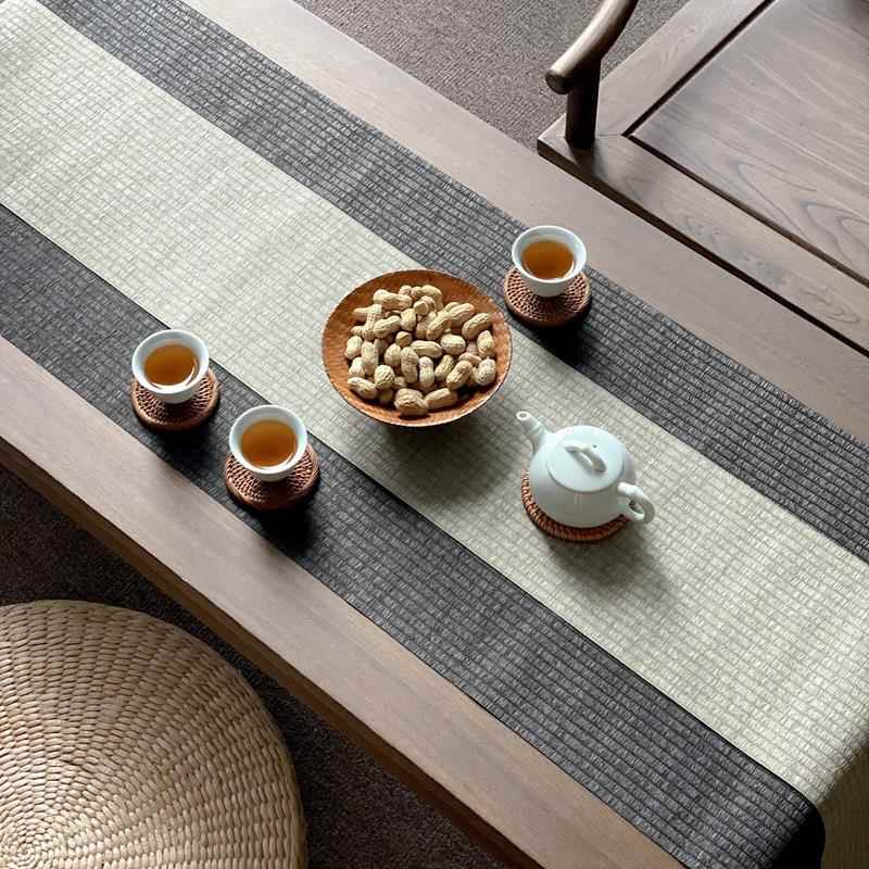 形相草编茶席竹席桌旗中式禅意防水茶旗日式干泡茶垫茶台茶盘垫子