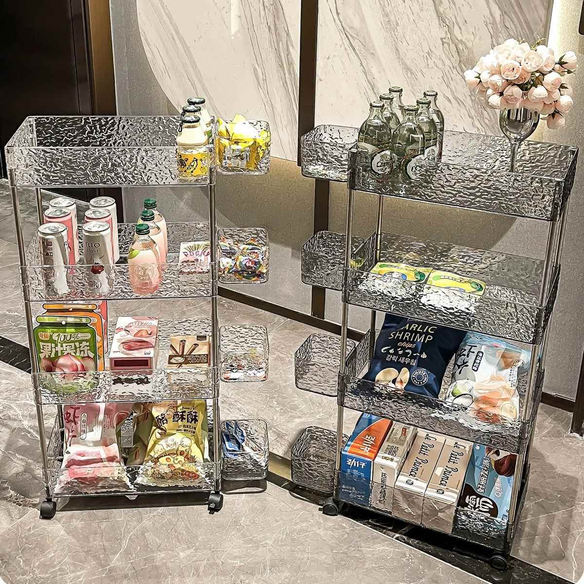 卫生间置物架浴室小推车化妆品收纳架子落地夹缝多功能多层储物架