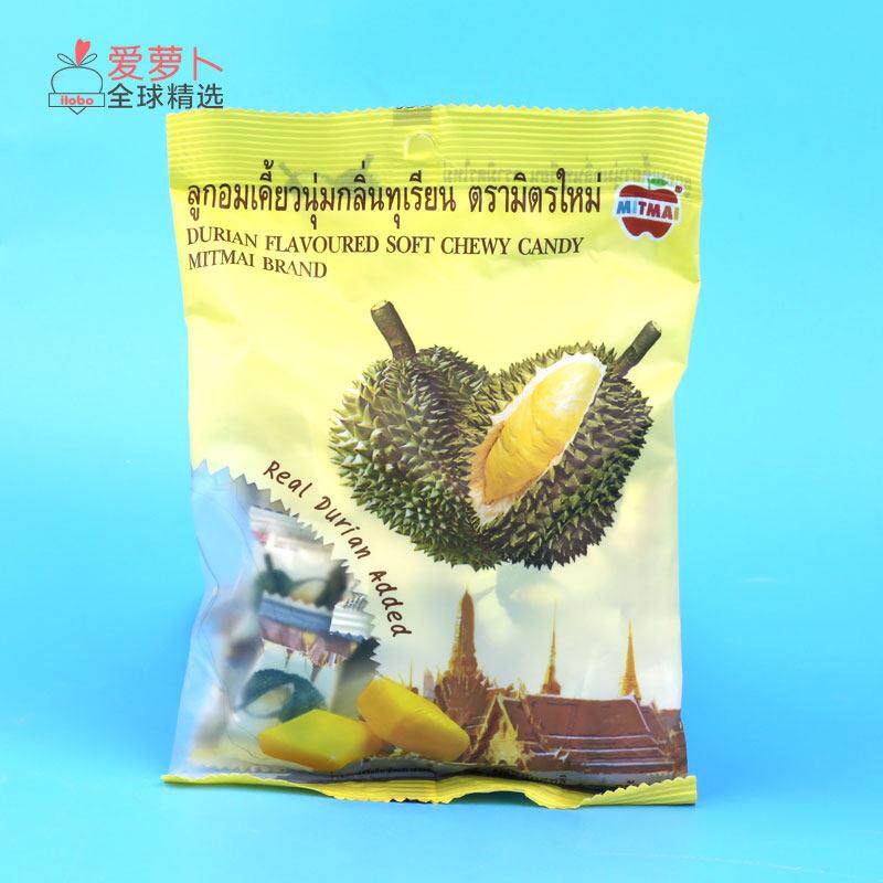 泰国MITMAI榴莲味山竹味软糖小零食榴莲糖山竹奶糖 110g