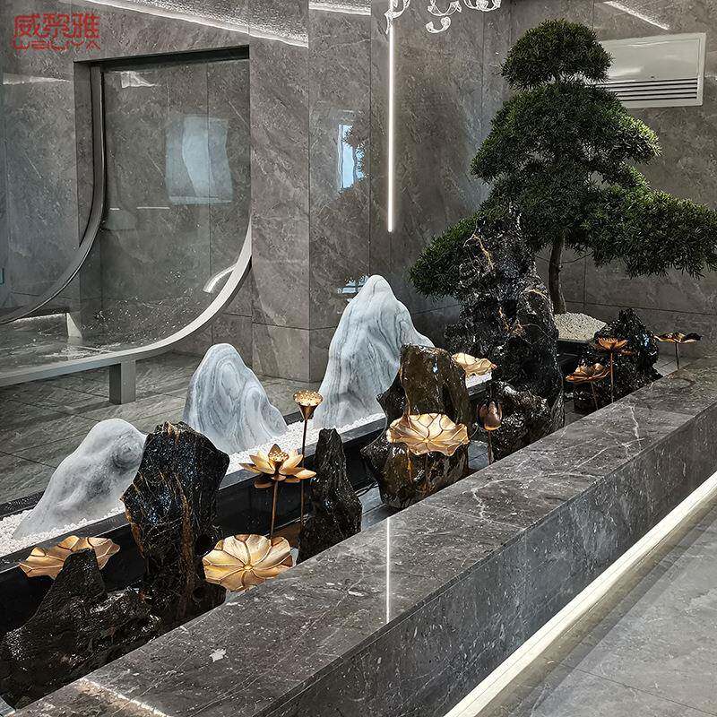 铁艺荷花摆件庭院水池水景户外园林造景酒店软装饰品金属雕塑荷叶
