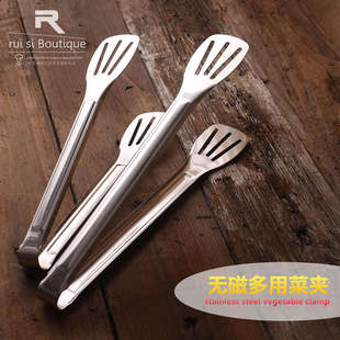 加厚食品夹子 不锈钢牛排面包夹手抓饼夹蛋糕夹 烧烤夹食物夹菜夹