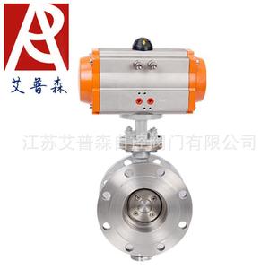气动三偏心法兰蝶阀 16P蝶 气动不锈钢三偏心法兰硬密封蝶阀D643W