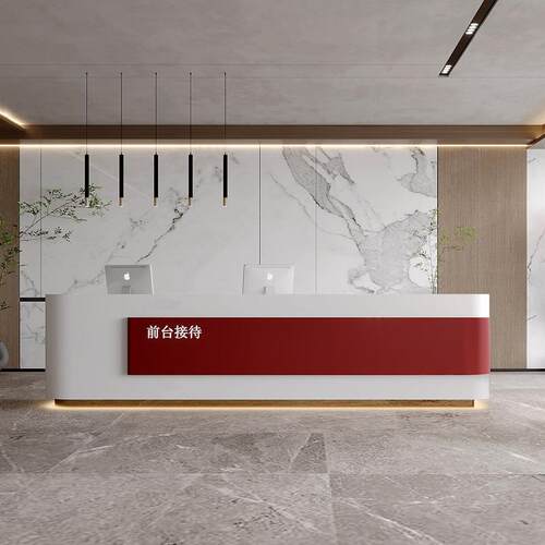 公司前台桌简约美容院吧台迎宾美发服装店收银台烤漆办公室接待台