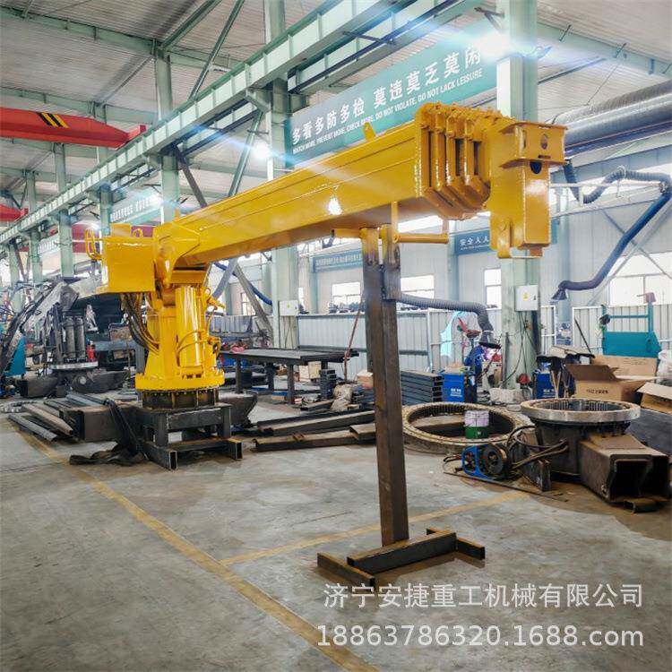 小型3-25吨船吊吊渔网码头甲板固定吊电动液压站船吊机