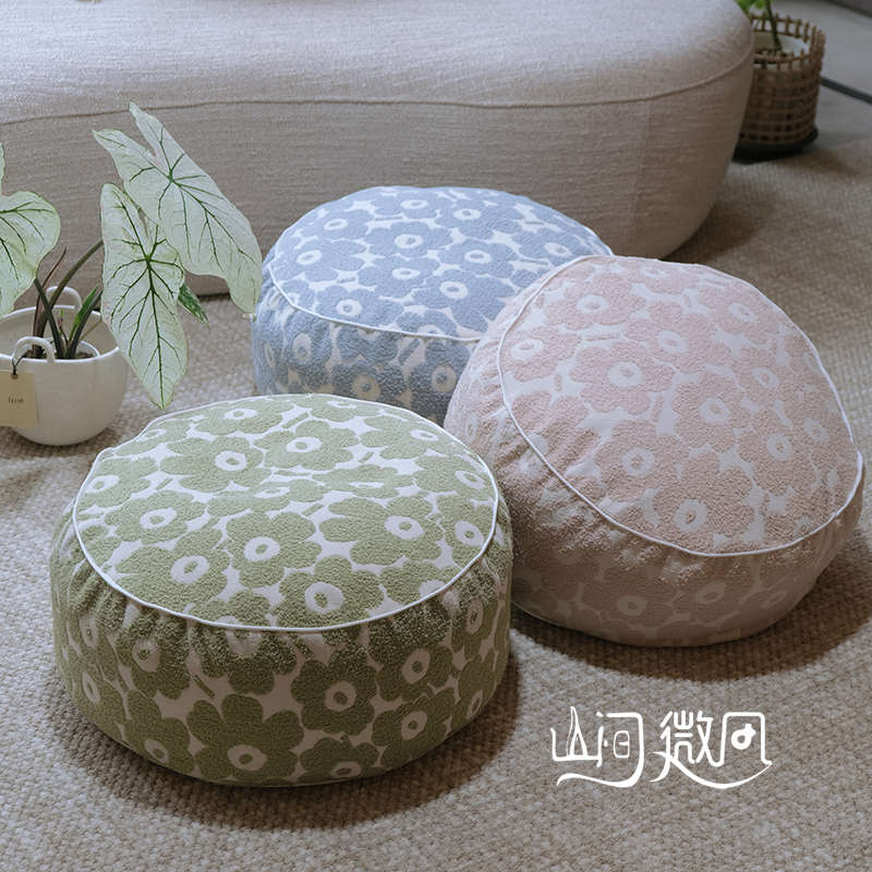 圆形坐墩ins风少女房女儿房软装蒲团坐垫客厅懒人沙发脚踏矮凳子