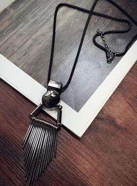 百搭欧美风圆环简约日韩装饰饰品长款毛衣链项链女士衣服配饰挂饰