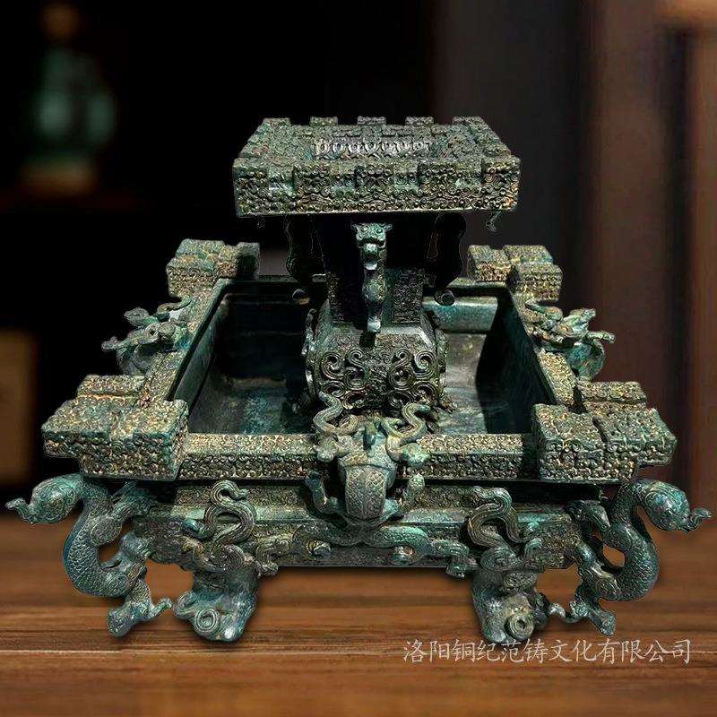 【战国风格】曾侯乙方尊盘 青铜器仿古摆件 收藏级高精度复刻