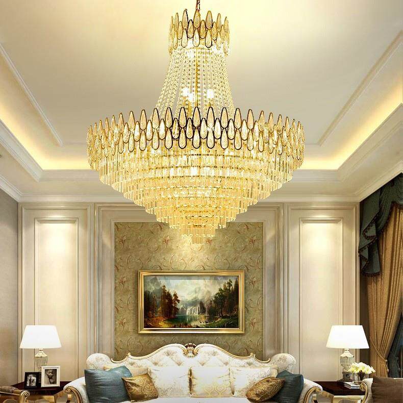 轻奢复式楼水晶大吊灯酒店大堂现代简约北欧别墅客厅卧室餐厅灯具