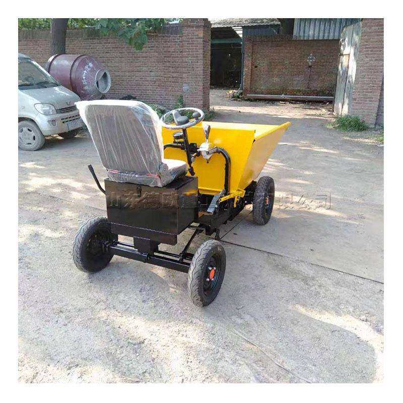 电动砂浆运输小推车工地用电动灰斗车四轮座驾式电动拉灰车