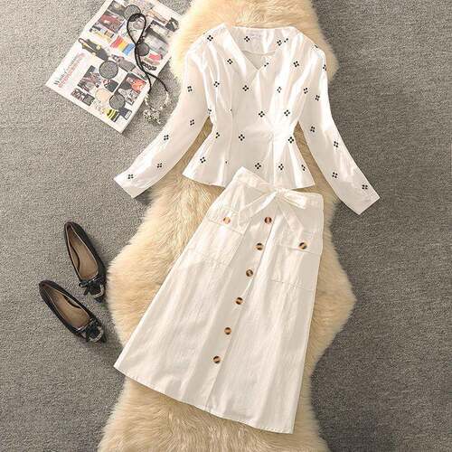 High-Waisted Slim Fitted Knee-Length Belted Button Pockets