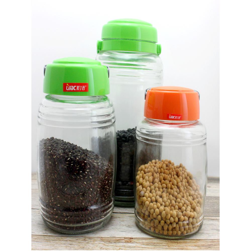 紫丁香银花大号玻璃储存罐酸梅罐泡菜瓶泡酒瓶果酒罐饼干桶干果桶