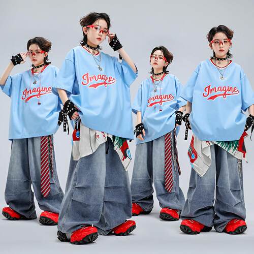 街舞儿童潮服幼儿爵士走秀嘻哈男童炸街hiphop舞蹈表演时髦演出服
