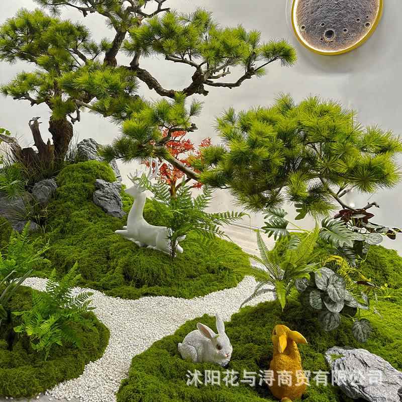 仿真盆黑松绿植景观迎客松店树大摆型罗汉松美人松景35件酒展厅装