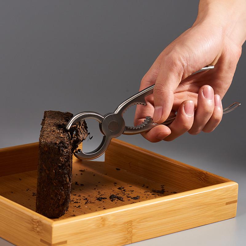 草木人 茶钳304不锈钢多功能开茶钳茶叶钳茶刀普洱茶饼茶砖开茶器