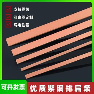 需定制个性紫铜排扁条加工T2T3铜条镀锡镍汇流排接地母线 线排红