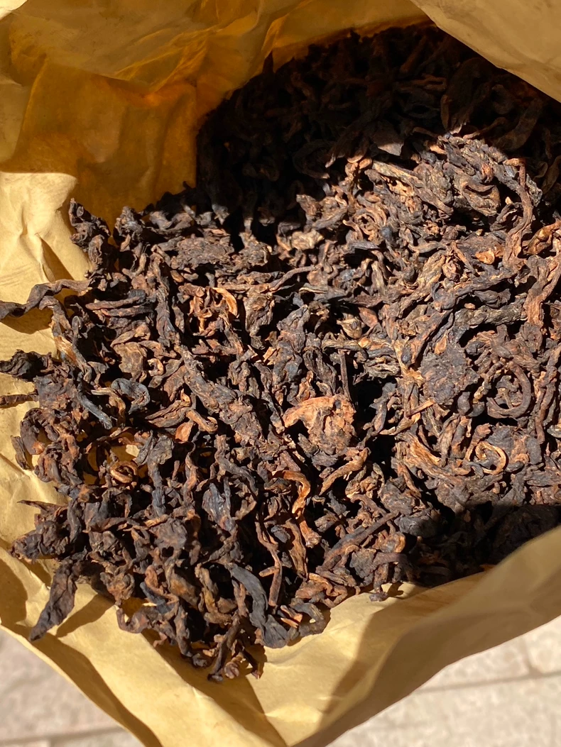 2013年易武刮風寨熟茶散茶竹筐茶400克普洱熟普 普洱茶 BUASHOP普洱老茶
