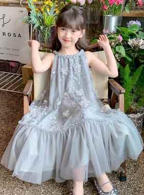 NEXT GJLG 女童连衣裙2025新款洋气夏季公主裙女孩蓬蓬纱吊带裙子