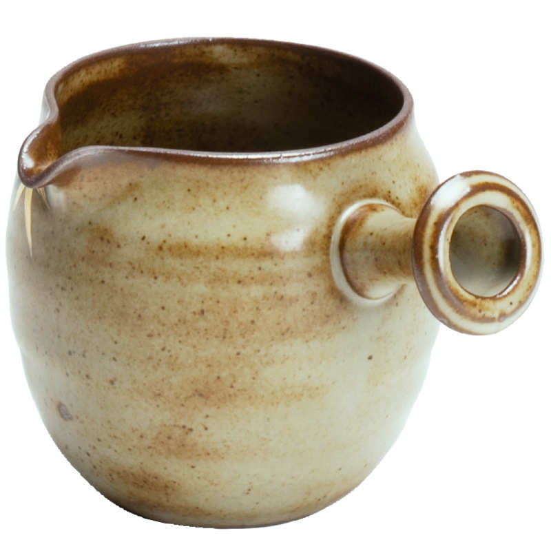 复古釉纯手绘青竹公道杯创意陶瓷侧把公杯倒茶器茶海匀杯分茶