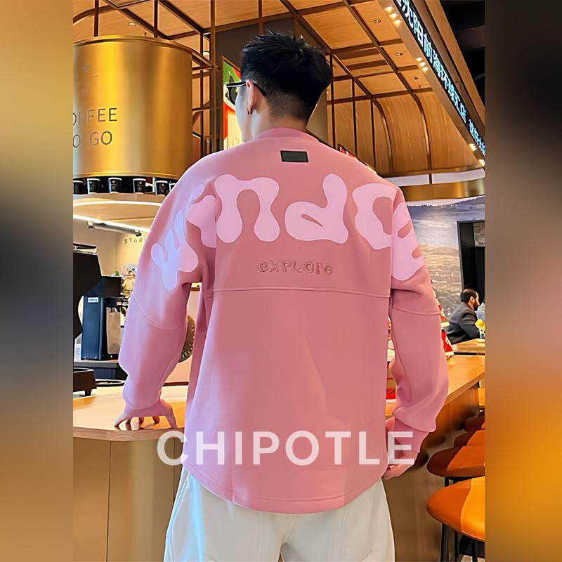 韩国CHIPOTLE高级感圆领休闲卫衣男2026春季新款潮流痞帅长袖t恤
