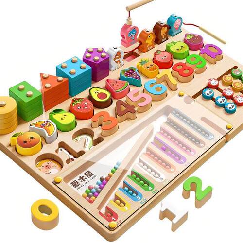 Montessori Kids Puzzle Geometry Matching Building Blocks
