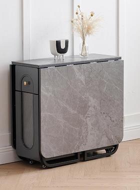 6实折B15-B叠餐桌玻木璃门酒R柜一体可伸缩轻奢家用户型长方形小