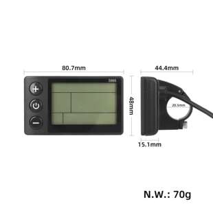 山地车锂电改装锂电控制器S866横屏LCD智能液晶显示器带防水接头