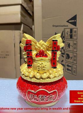 2025易交蛇年红笛聚宝盆玻璃财神珠新年拾财神福气和吉祥信物