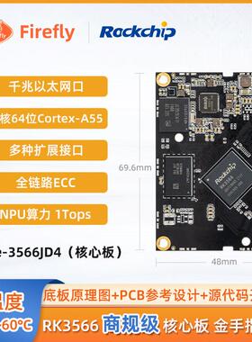 Core-3566JD4核心板 4G/3G千兆网口PCIe2.0 SATA M.2 AI智能