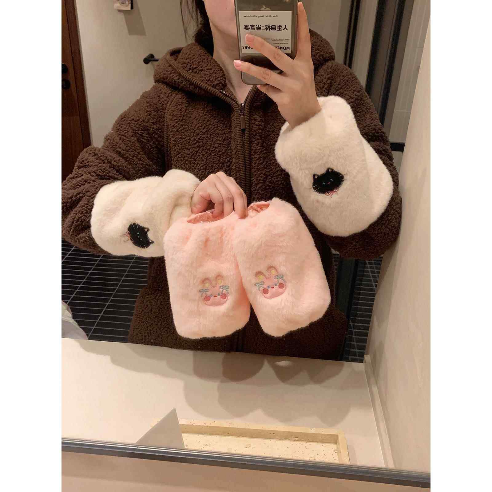 袖套女上班耐脏办公室套袖冬天学生羽绒服护袖套卡通可爱毛绒袖套,家庭/个人清洁工具,袖套,淘宝优惠券,粉丝福利购,淘宝优惠卷