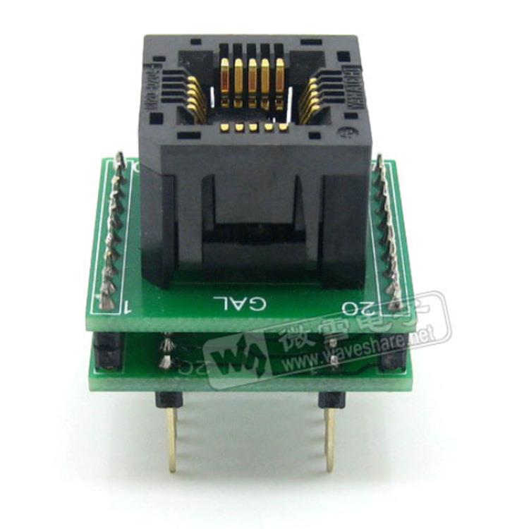 PLCC20转DIP20 编程座 测试座 IC120-0204-205带板引脚间距1.27mm