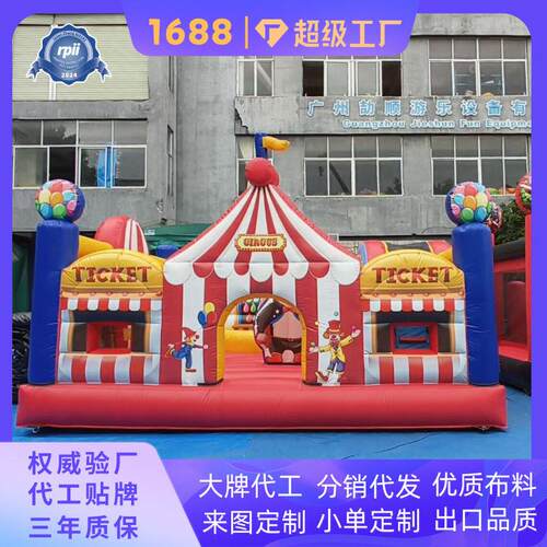 Carnival clown print inflatable jumper outdoor rental