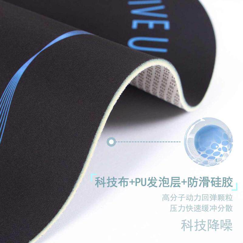 定制蓝色圆形PU冥想瑜伽跳绳垫减震防滑隔音亲子运动室内训练垫