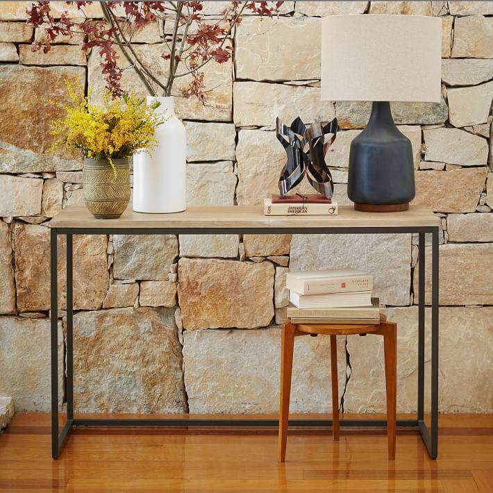 铁艺实木玄关桌端景台长窄走廊桌子现代简约玄关台门厅条案墙边桌