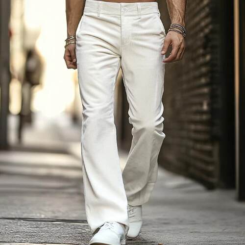 Men's formal corduroy slanted pocket outdoor flared pants