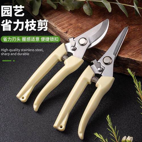 园艺剪园林翦修枝剪刀弯头花园剪刀摘果剪园林工具剪厂家供应