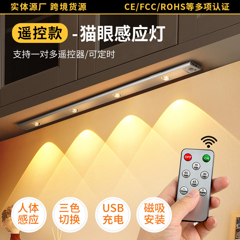 感应灯感应灯遥控猫眼充电小夜灯