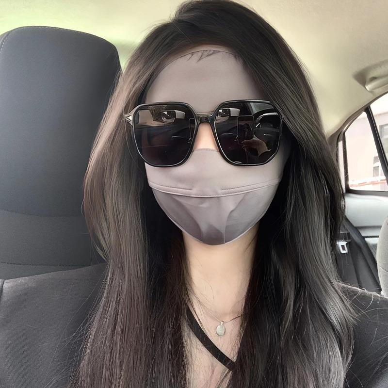 防晒口罩女夏长款护颈一体防紫外线速干透气户外遮阳护全脸大面罩