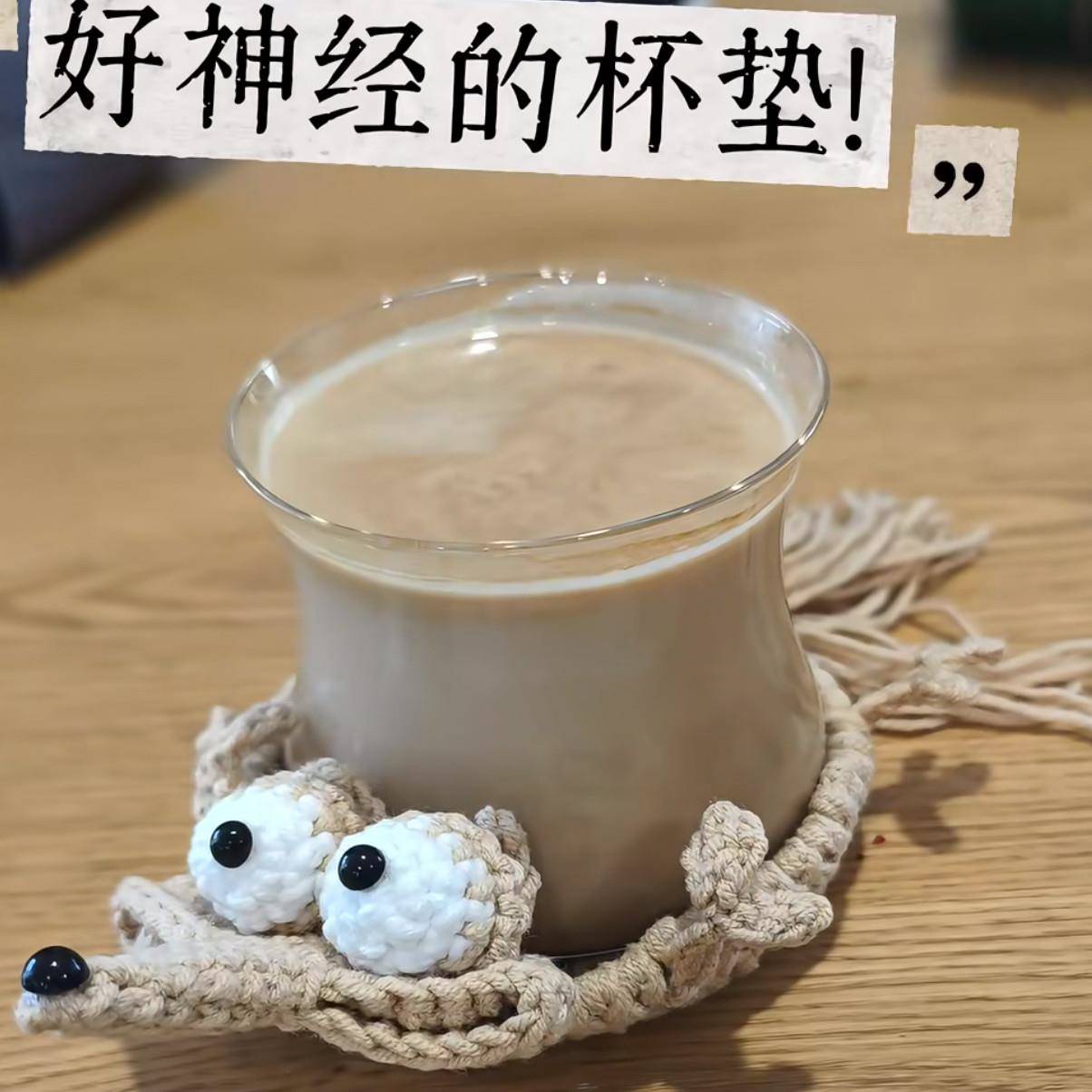 神经松鼠杯垫钩针材料包自制隔热垫抽象按压尖叫卡通抗压松鼠垫女