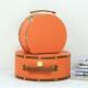 饰品盒子纳新中 橙半圆手提箱摆件色装 样板箱房家居收软YA071 1装