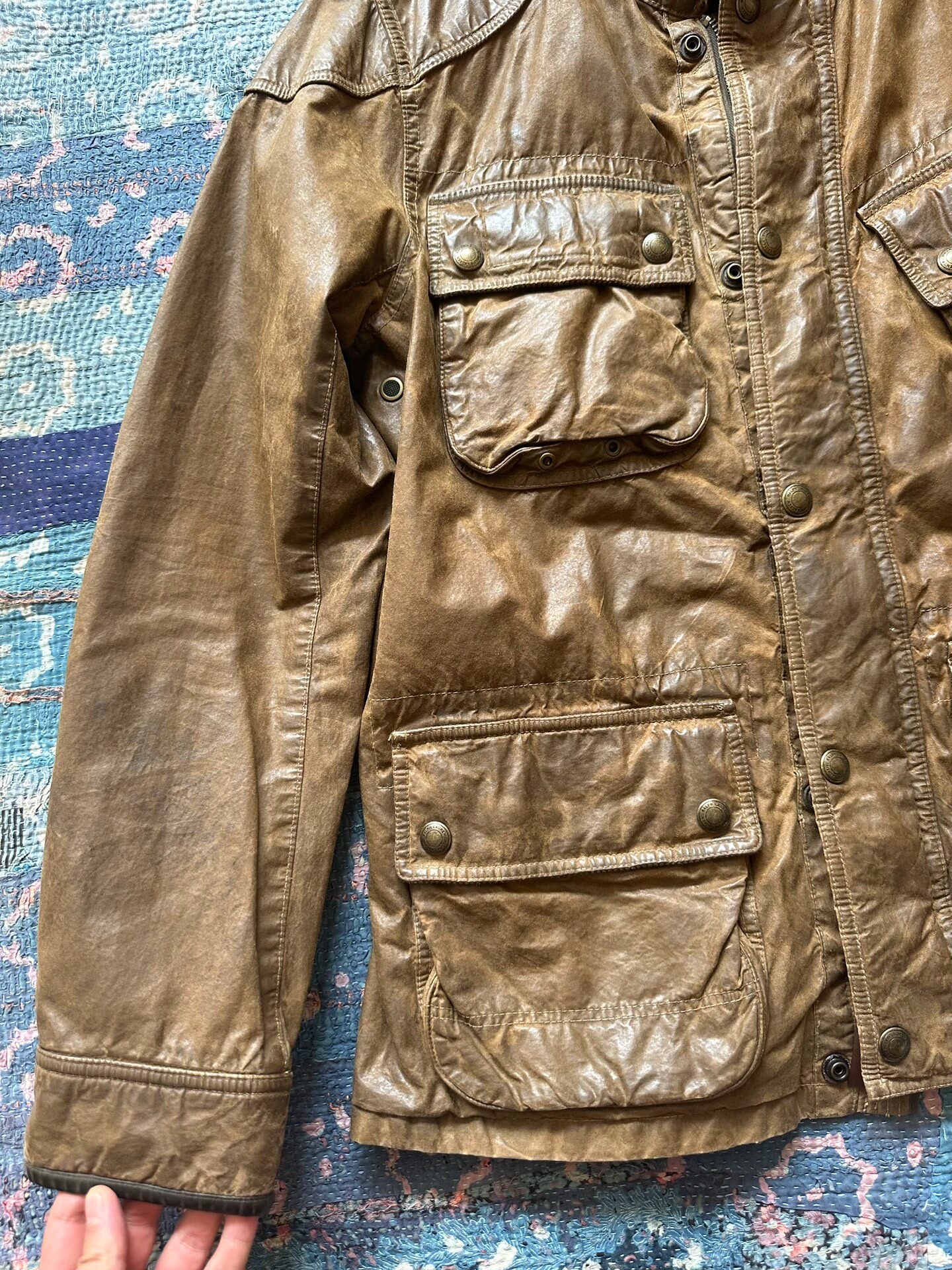 Polo Ralph Lauren Waxed Motorcycle Jacket — detail