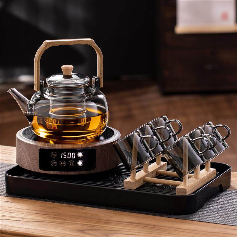 玻璃煮茶壶套组2025新款家用耐高温烧水壶黑晶炉整套茶具煮茶器