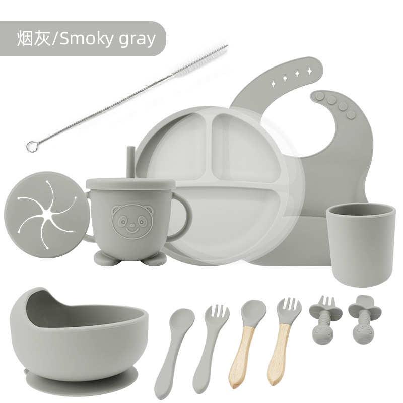 吸盘防餐具件套便携套装儿童十三硅胶食品级碗食摔全套辅宝宝喂养