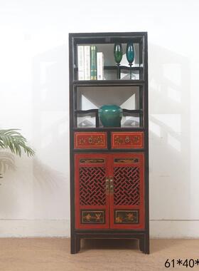 新古中式实木博GLR古架复做旧柜储物纳客厅靠墙展示柜卧室收柜书