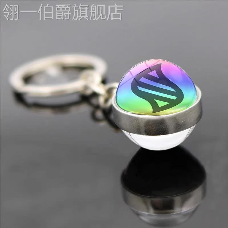 宝可梦mega进化石钥匙扣学生包包挂件maga极巨化挂饰品水晶玻璃球