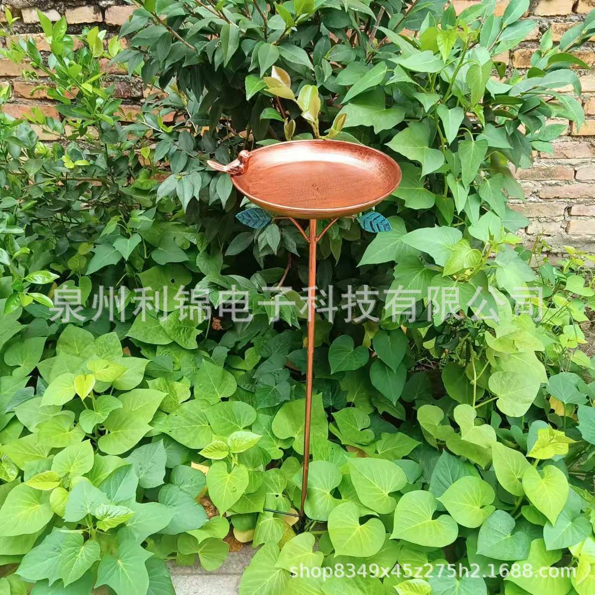 热销复古铁艺户外地插花园庭院野鸟喂鸟器鸟浴盆