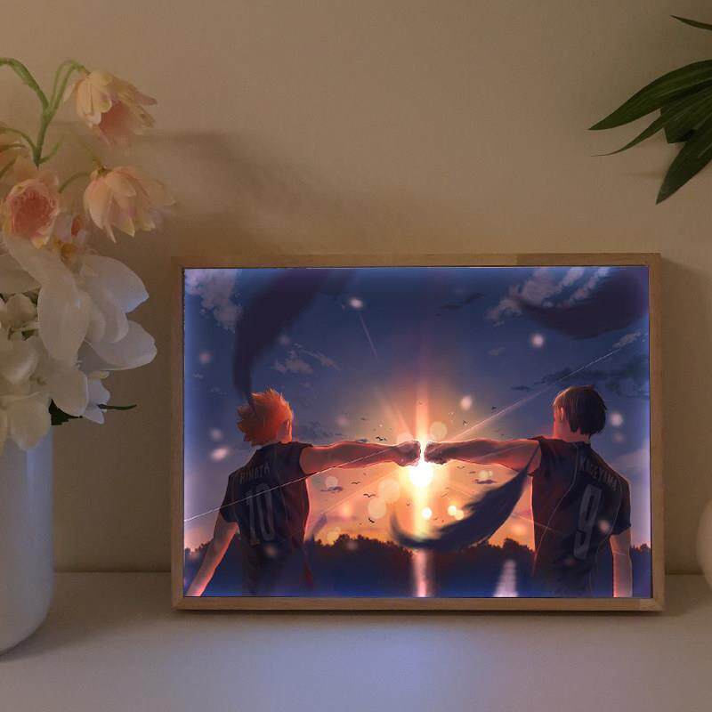 排球少年灯光画二次元周边日向翔阳小夜灯发光手办装饰画摆件
