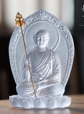 琉璃背板地藏王佛像佛堂摆件客厅寺庙居家供奉礼佛火焰地藏菩萨