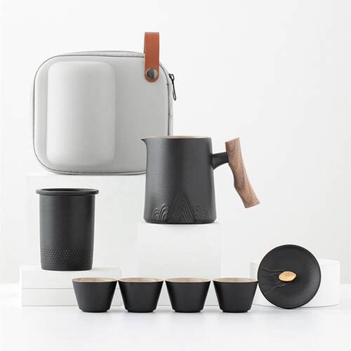 便携式旅行茶具小套装随身户外露营喝茶装备泡茶杯快客杯刻logo