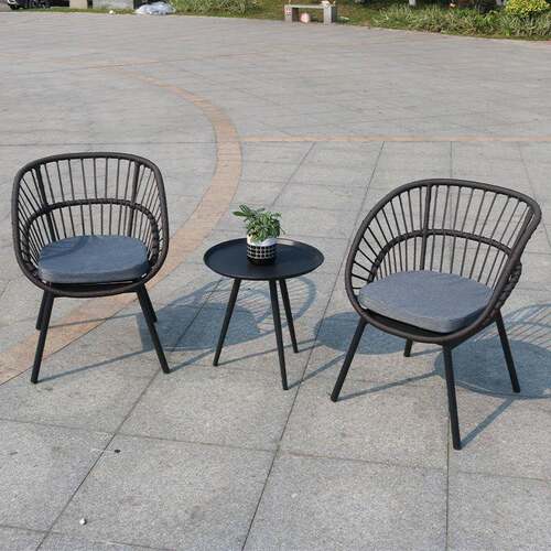 户外藤椅庭院藤编椅花园组合藤编桌椅休闲藤艺家具阳台藤椅三件套