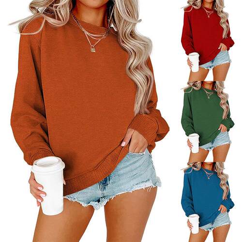Coat, long sleeved sweatshirt, single blank plus size